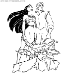 coloriage pocahontas et le capitaine[1].john smith